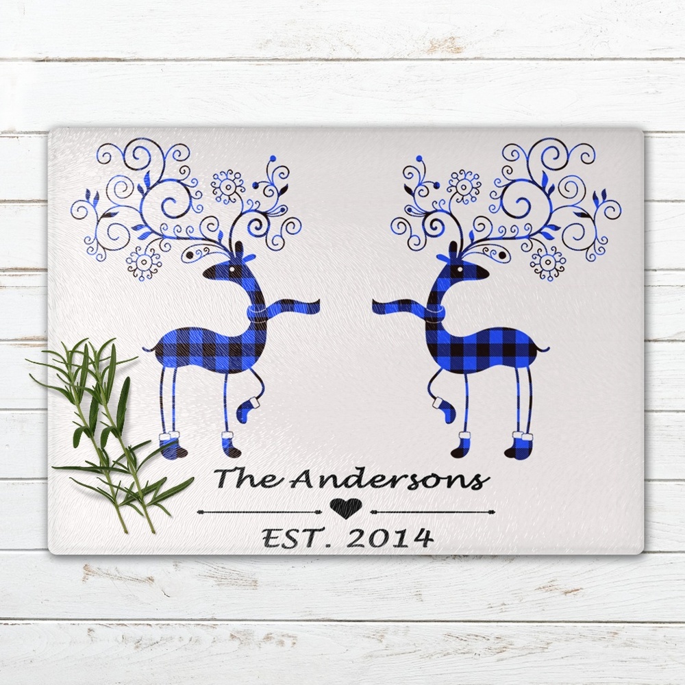 Personalized Holiday Glass Cutting Boards